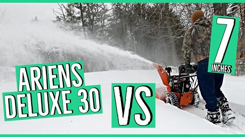 Ariens Deluxe 30" Snowblower Destroys 7" of Snow ||Smash 👍 to Help Kylee Pay for Hockey Camp||