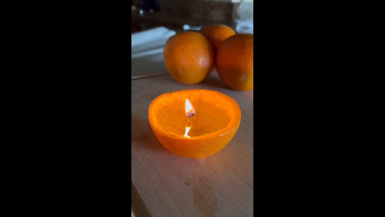 Orange candel making at home