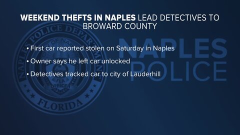 Pair of stolen Naples vehicles located in Broward County