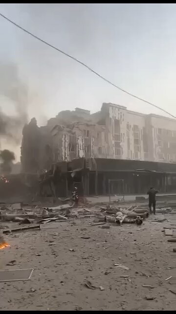 Aftermath of Russian cruise missile strike in Ukraine