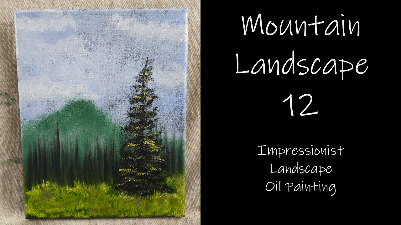 Enjoy a Wonderful Fall Afternoon with this "Mountain Landscape 12" Impressionist Oil Painting 8x10