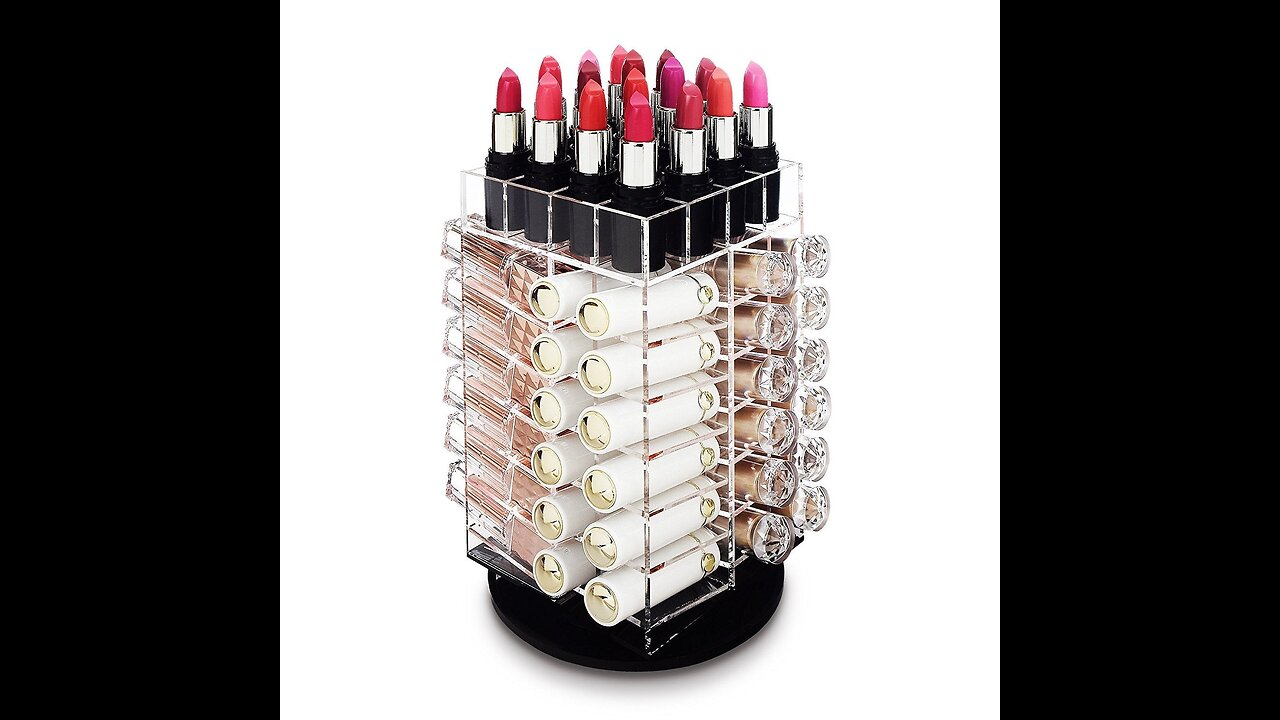 Acrylic Lip Gloss Holder Organizer, Lipstick Holder, 24 Slots Makeup Lip Gloss Lipstick Brushes...