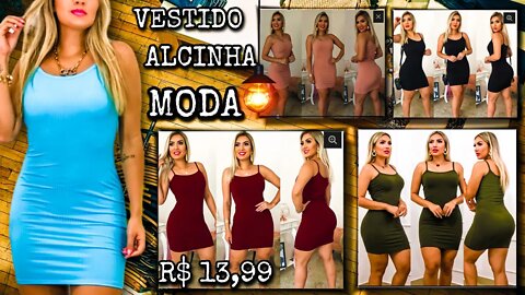 Vestido Curto Alcinha Feminina Moda Blogueira/@shopee