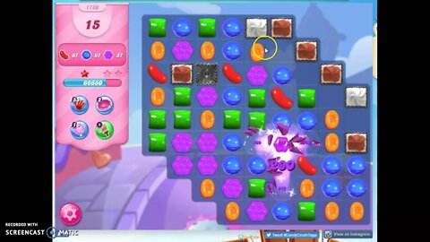 Candy Crush Level 1780 Audio Talkthrough, 3 Stars 0 Boosters