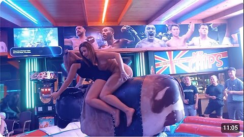 OMG! Brunette Girl in Tiny Skirt Conquers Mechanical Bull | Must See Bull Riding Moments