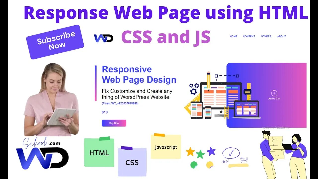 How to Create Responsive Web Page Using HTML CSS Js WD School in 2022