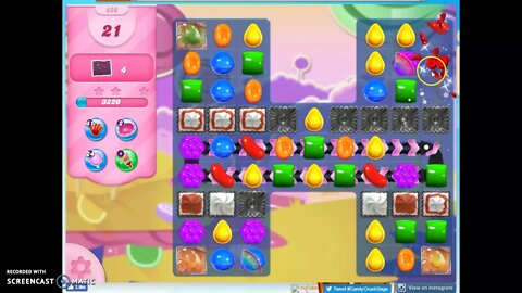 Candy Crush Level 628 Audio Talkthrough, 3 Stars 0 Boosters