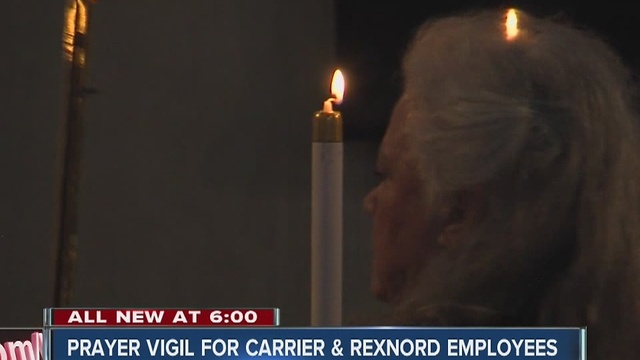 Prayer vigil held Sunday for Carrier and Rexnord workers