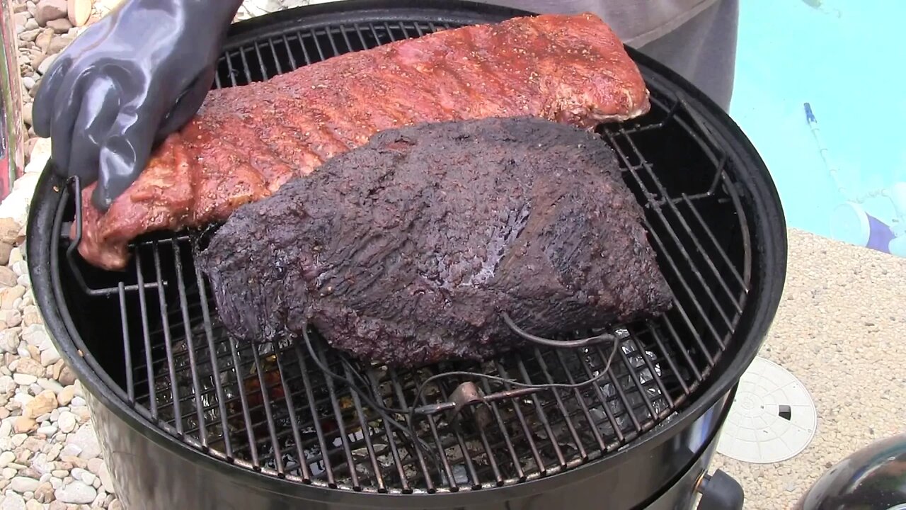 Texas Brisket on WSM(1/3)