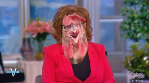 Joy Behar clucks like Chicken