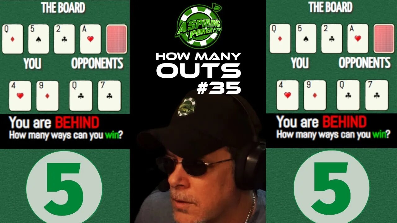 POKER OUTS QUIZ #35 #poker #howmanyouts #howtoplaypoker #pokerquiz #pokerface #onlinepoker #quiz