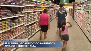 Inflação: Percentuais dos preços dos alimentos ainda se mantém em alta.