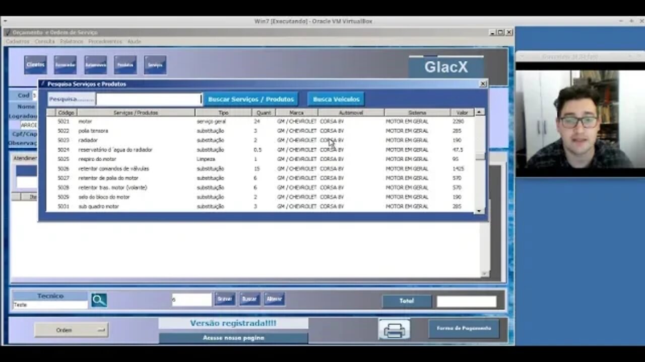 Tutorial de utilização basica do GlacX Oficinas