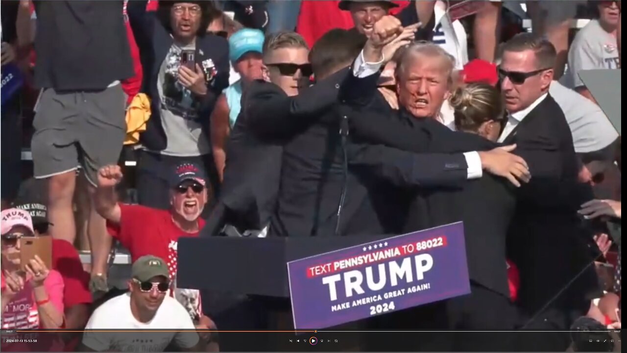 Trump Fist Up "FIGHT" Standing UP Attempted Assassination