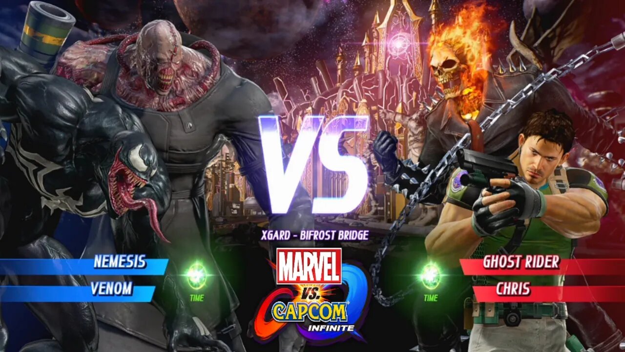 Nemesis & Venom VS Ghost Rider & Chris Marvel vs Capcom Infinite