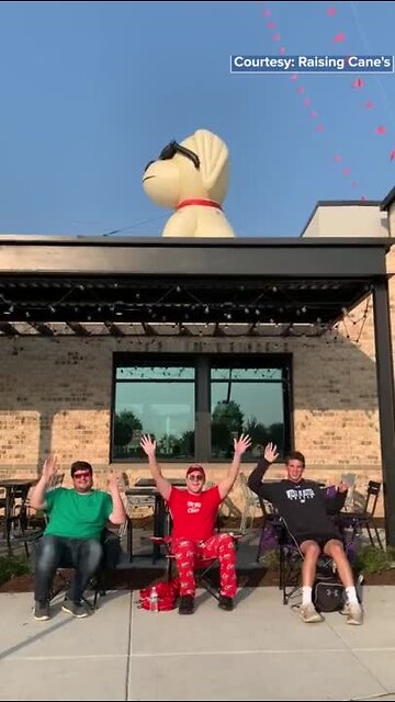 Customers camp out for Raising Cane's grand opening in Westminster