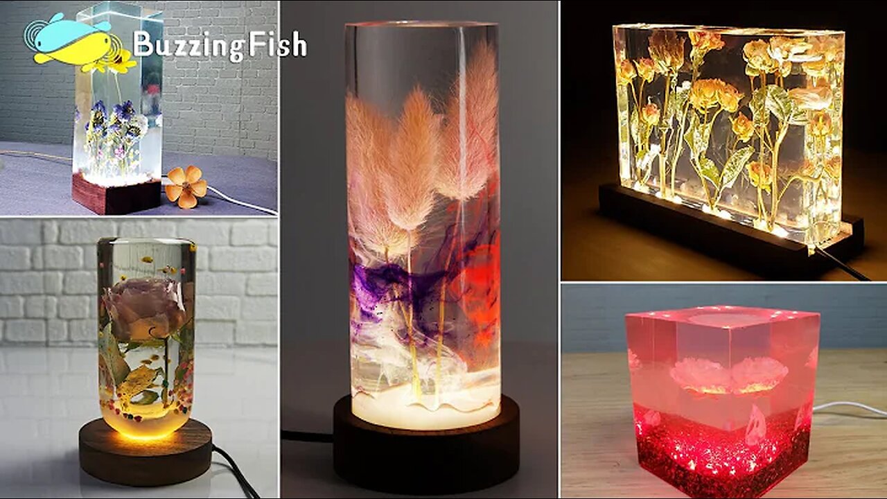 5 MOST Amazing Epoxy Resin LAMPS _ Flower in Resin _ RESIN ART(720P_HD)