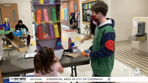 G. Stanley Hall Elementary School sixth-graders create arcade out of recycled materials