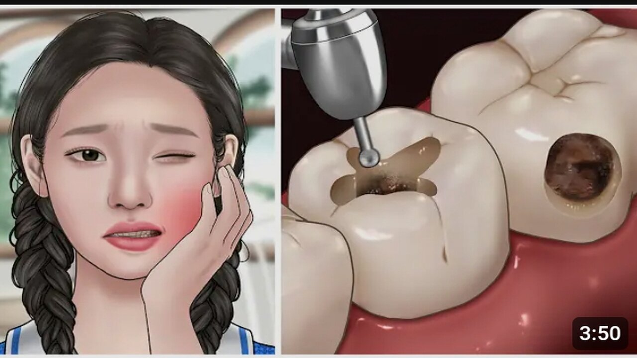 My teeth hurt so much! cavities treatment animation