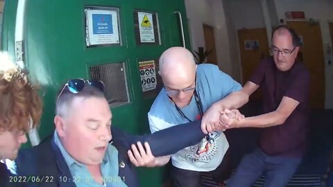 RMT President Alex Gordon Attacks Picket Sign And Goes Haywire