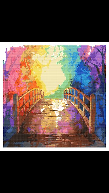 THE RAINBOW BRIDGE Cross Stitch Pattern by Welovit Cross Stitch | welovit.net | #welovit