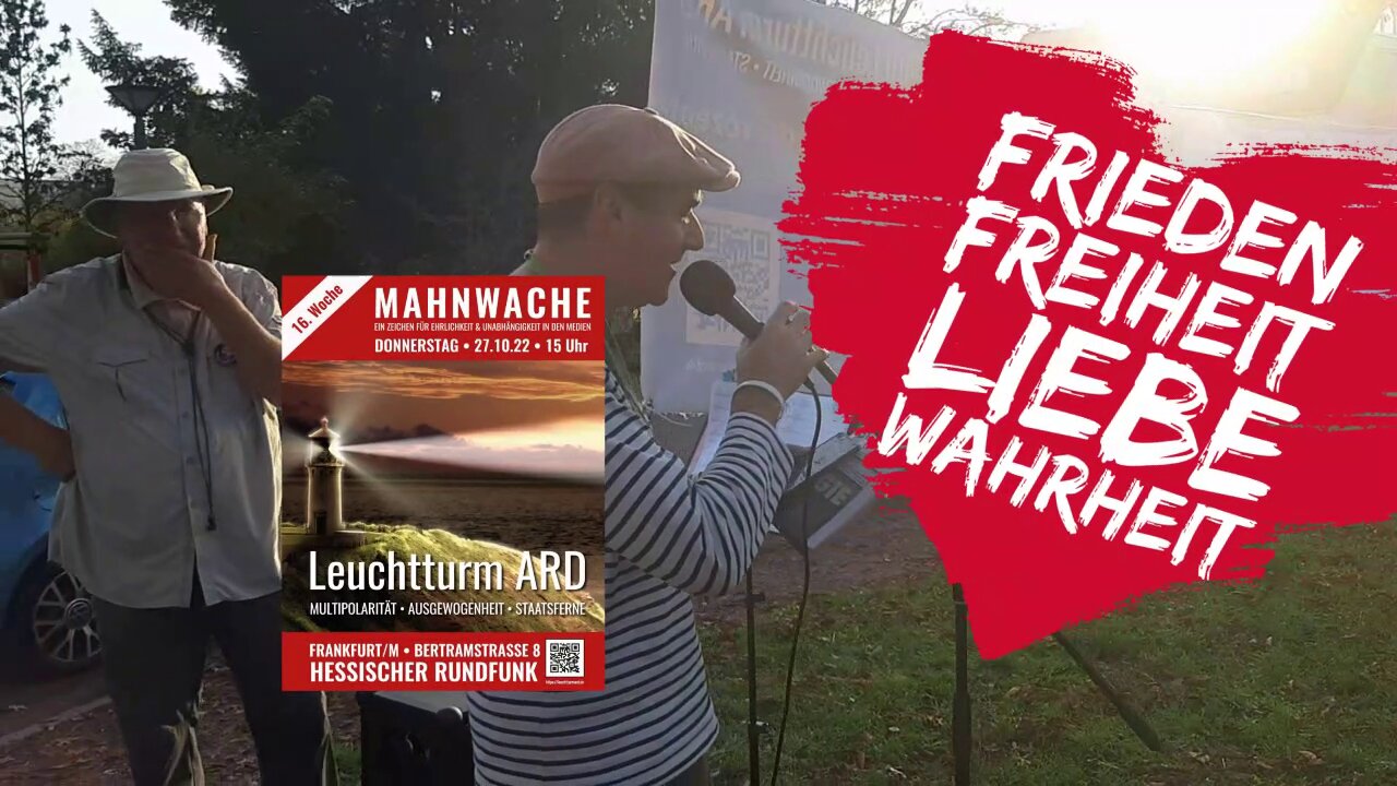 Klartext-Rheinmain liest dem HR die Leviten - Leuchtturm ARD Mahnwache in FFM / 27.10.22