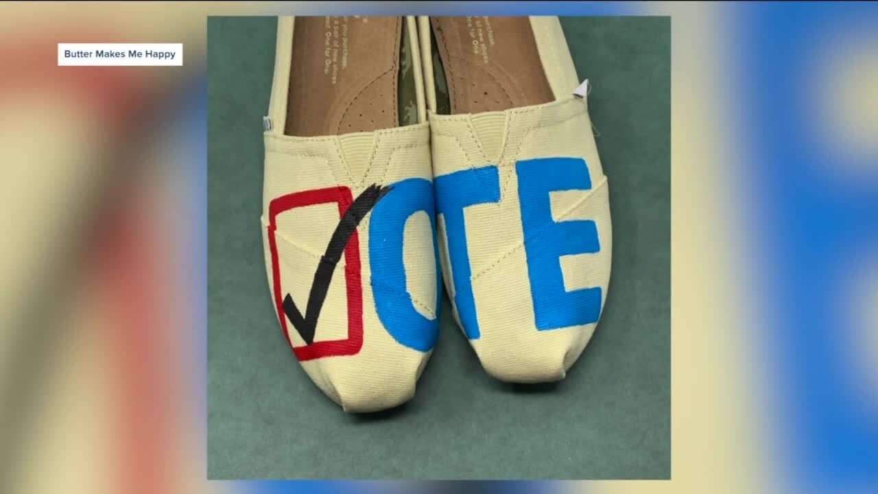 Local artists create custom shoes hoping to draw more voters to the polls