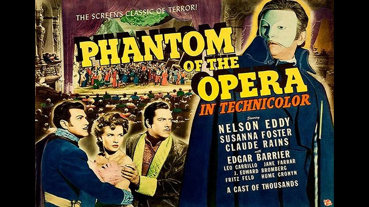 Claude Raines PHANTOM OF THE OPERA 1943 Disfigured Composer Haunts Paris Opera FULL MOVIE in HD