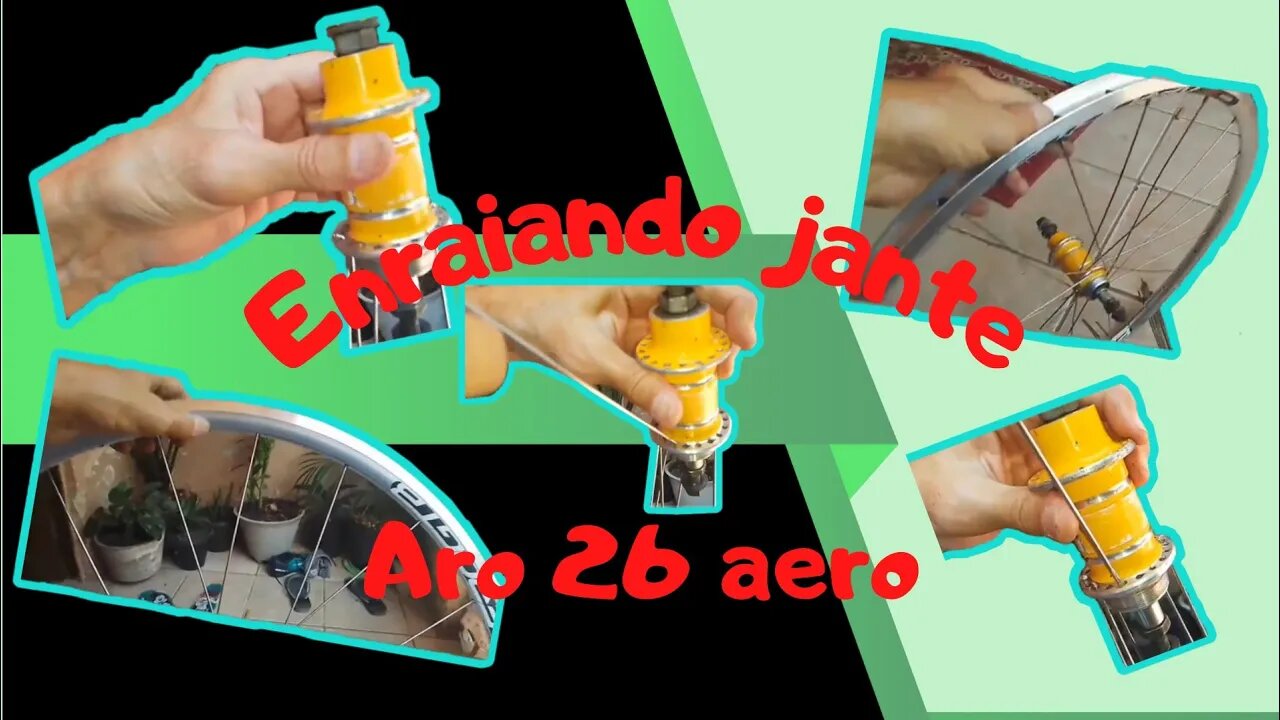 Enraiando jante aro 26 aero