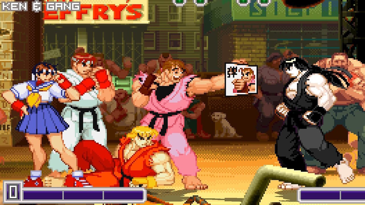 MUGEN - Sakura, Ryu, Ken, and Dan vs. Aku Ma - Download