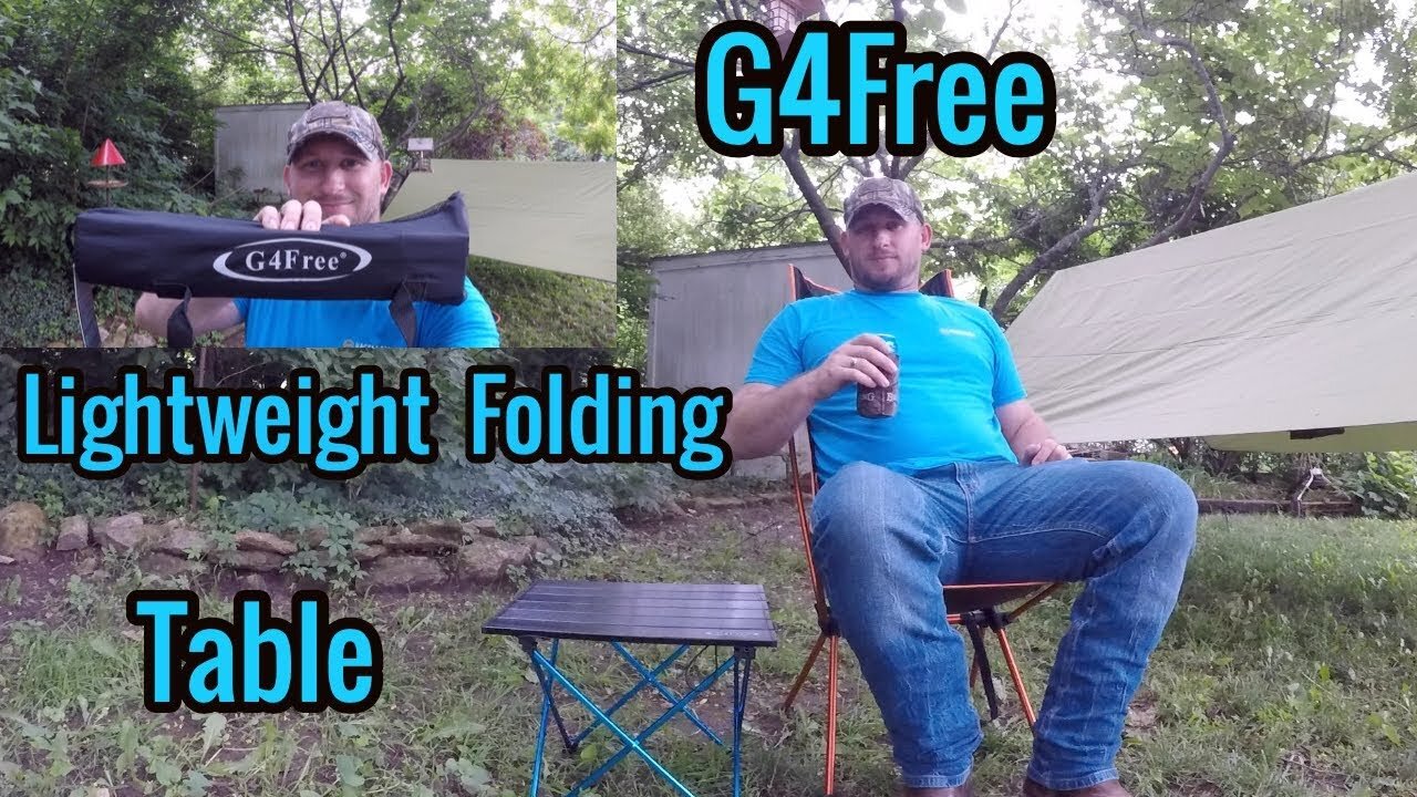 G4Free Portable Camping Table with Aluminum Table Top and Carrying Bag, Folding Ultralight Camp...