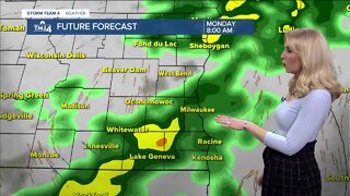 Rain overnight into Monday