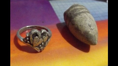 12k White Gold Ring - Civil War Bullet metal detecting Paducah Ky