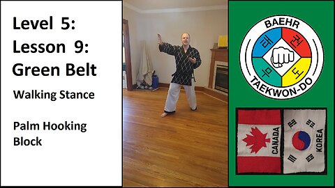 Baehr Taekwondo: 05-09: Green Belt: Walking Stance - Palm Hooking Block