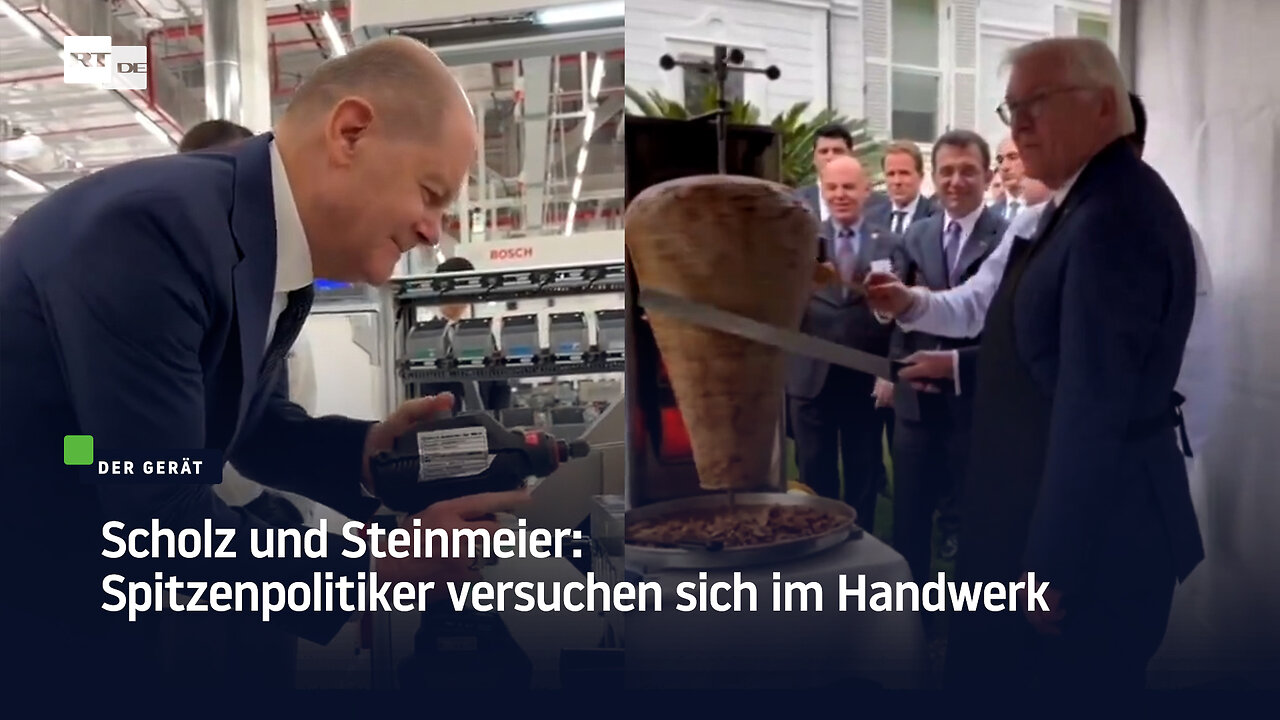 Scholz und Steinmeier: Spitzenpolitiker versuchen sich im Handwerk