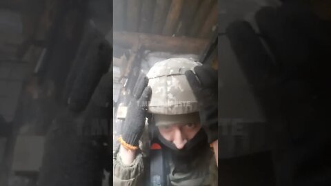 Ukrainian Soldier Under Artillery Fire
