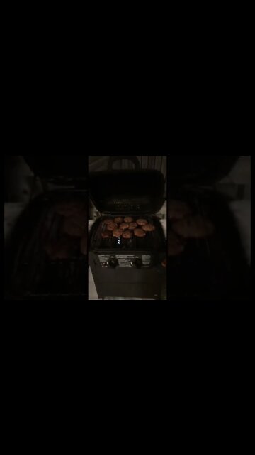 BBQing burgers in the winter