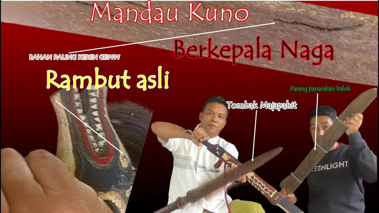 Melihat Mandau Kuno kepala naga Rambut Manusia/Pusaka leluhur Keren Lainya