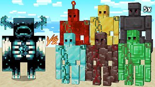 Warden vs 5x All Ore Golems / Minecraft Mob Battle