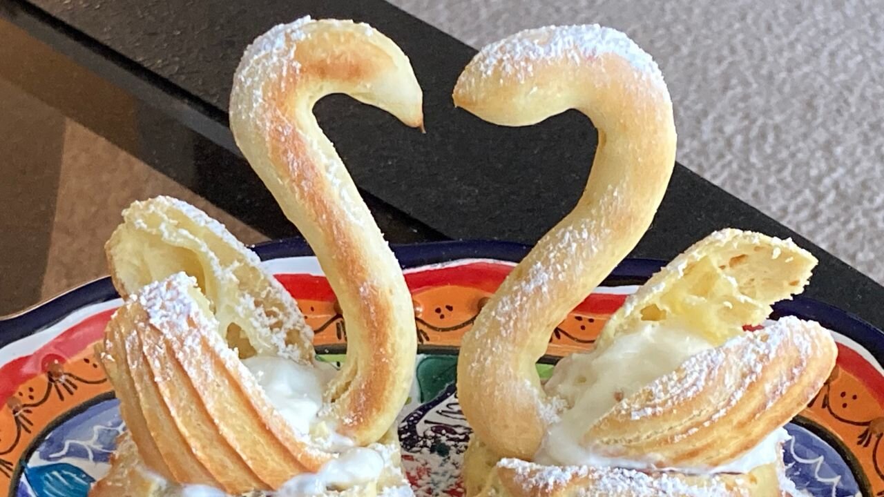 Chocolate Cream Puff Swans