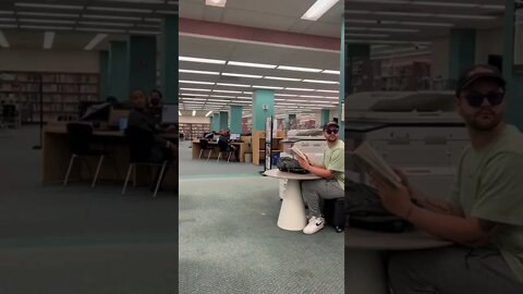 Saturdays are for reading 📚 #libraryprank #bestprank #airhornprank