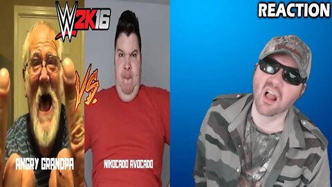 Angry Grandpa (AGP) vs. Nikocado Avocado - WWE 2K16 PS4 Extreme Rules Full Match REACTION!!! (BBT)