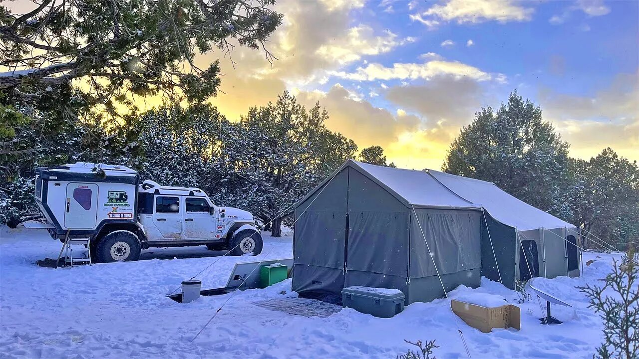 SNOWED IN FOR 3 WEEKS STRAIGHT! - Living Off Grid in a Tent All Winter