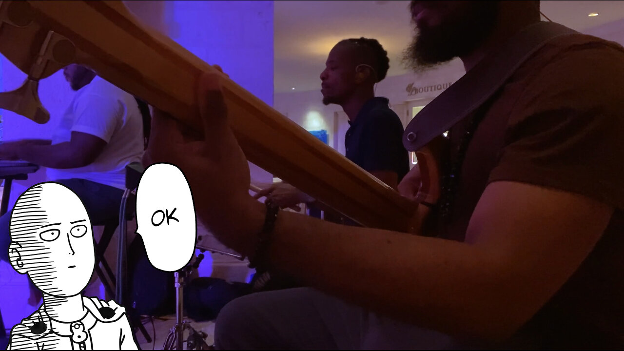 Pretending to be a bass player in a hotel