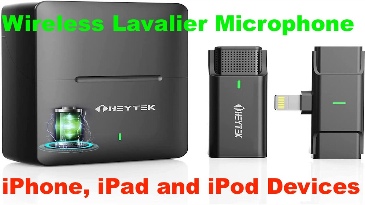 iHEYTEK 2022 Wireless Lavalier Microphone Compatible with iPhone iPad