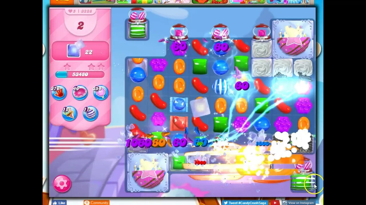 Candy Crush Level 3228 Talkthrough, 15 Moves 0 Boosters