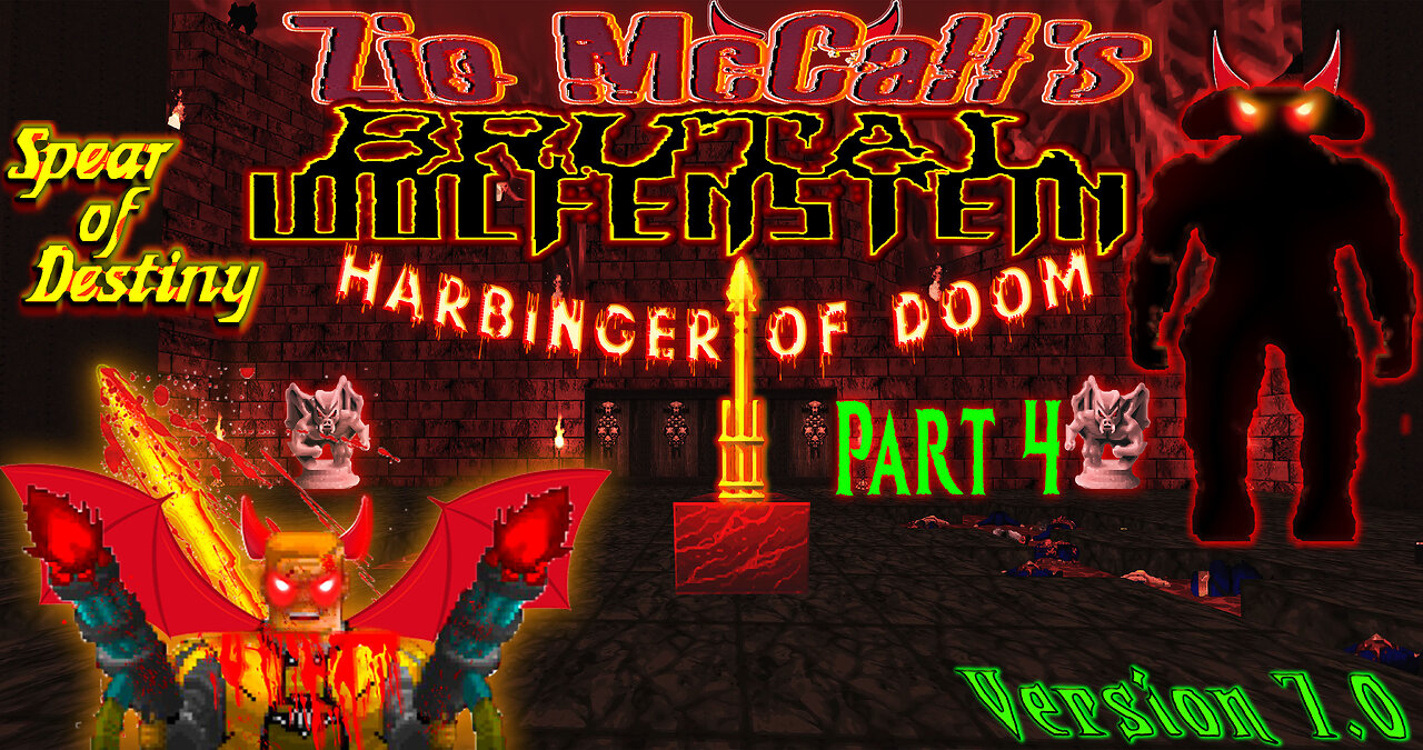 Brutal Wolfenstein 3D - Spear of Destiny || Über Difficulty || Harbinger of Doom ( Part 4 ) 4K