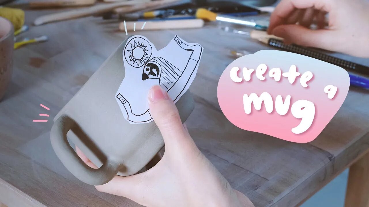 Drawing on a Mug at home 🎨Pottery Wheel