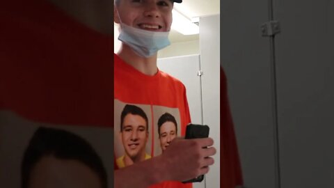 Asking Guy on The Toilet for Pants