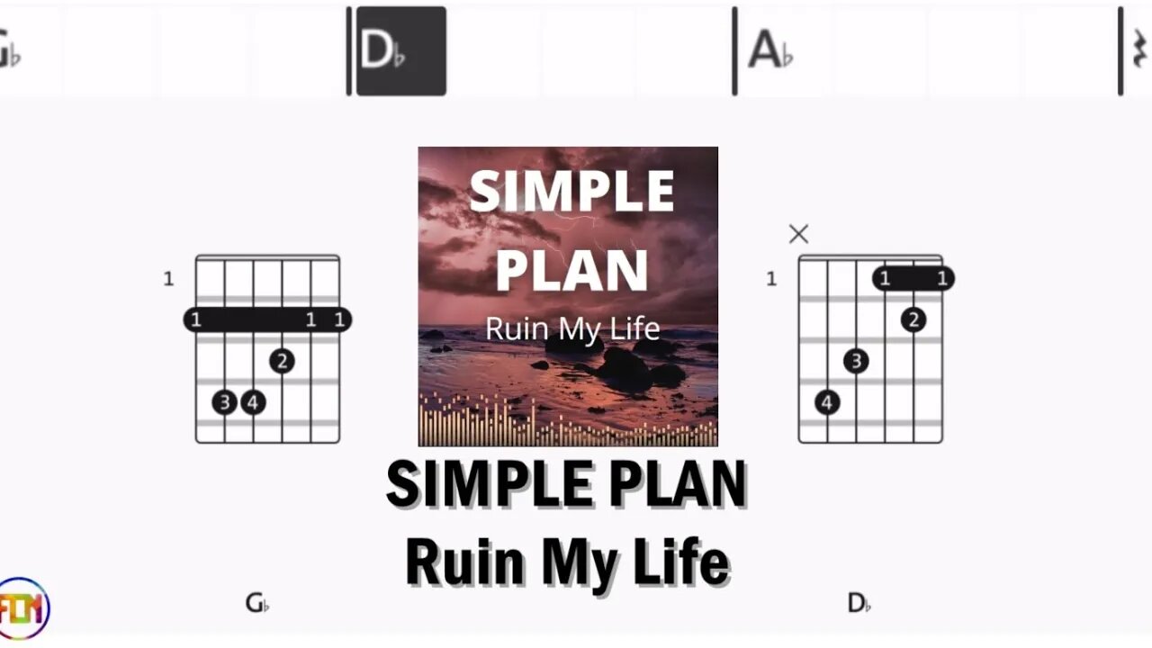 SIMPLE PLAN Ruin My Life - FCN GUITAR CHORDS & LYRICS